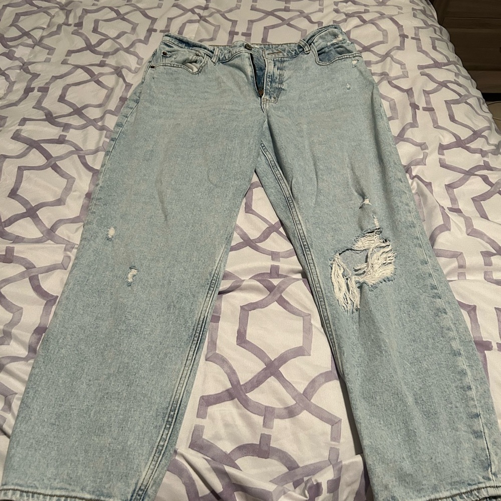 A&F Light  Blue Distressed Women Jeans